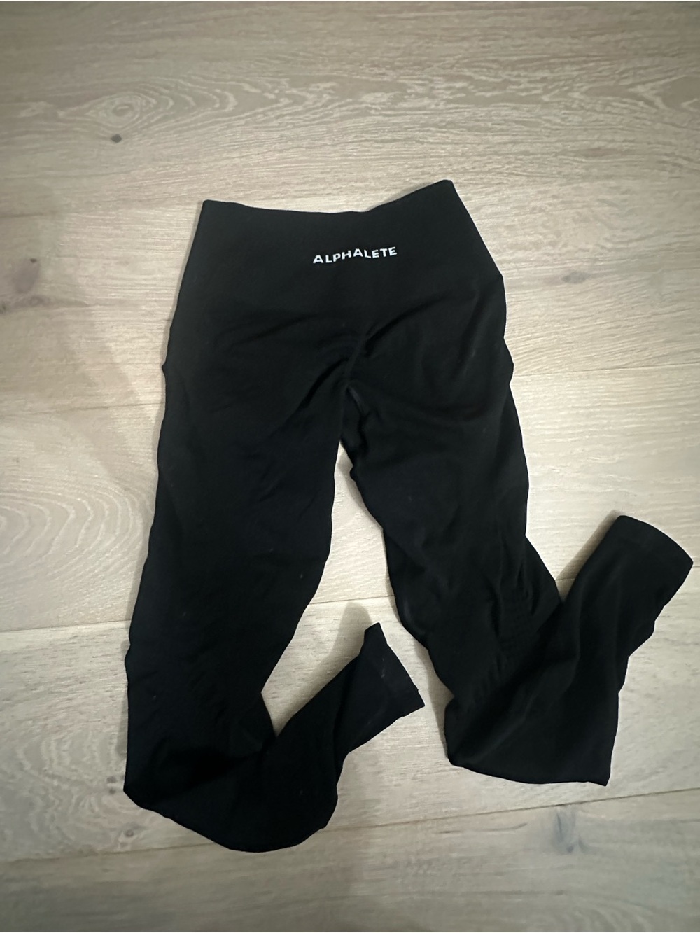 Alphalete Black Leggings with Branded Waist Label